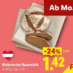 Lidl Waldviertler Bauernlaib Angebot