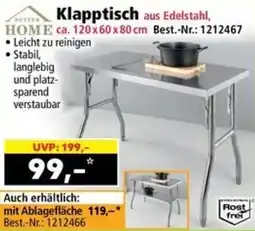 Norma Klapptisch aus Edelstahl Angebot