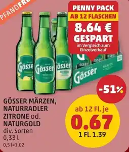 PENNY Gösser märzen, naturradler zitrone od. naturgold Angebot