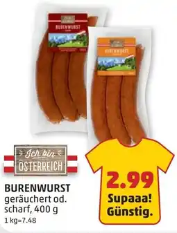 PENNY Burenwurst geräuchert od. scharf Angebot