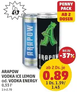 PENNY Arapow vodka ice lemon od. vodka energy Angebot