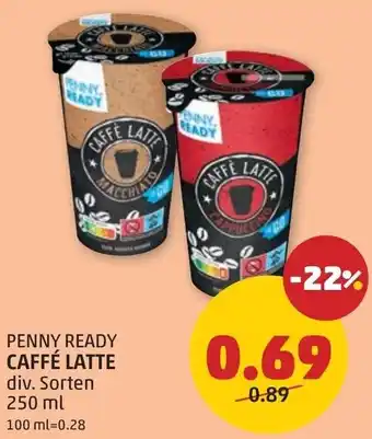 PENNY Penny ready caffé latte Angebot