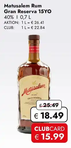 Travel FREE Matusalem Rum Gran Reserva 15YO 40% Angebot