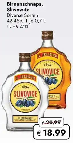 Travel FREE Birnenschnaps, Sliwowitz 42-45% Angebot
