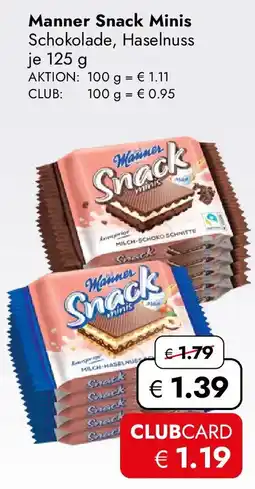 Travel FREE Manner Snack Minis Angebot