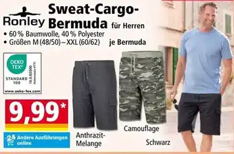 Sweat-Cargo- Bermuda für Herren
