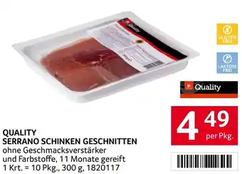 Transgourmet Quality serrano schinken geschnitten Angebot