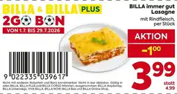 Billa Billa immer gut lasagne Angebot