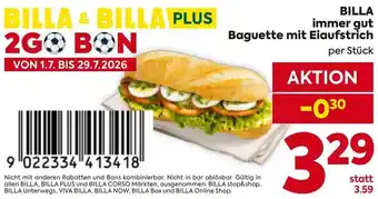 Billa immer gut Baguette mit Eiaufstrich