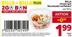 Billa Billa immer gut Wurstsalat verfeinert Angebot