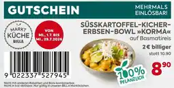 Billa Süsskartoffel-kicher- erbsen-bowl korma Angebot