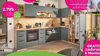 Mömax Eckküche ohne Geräte und Zubehör Angebot