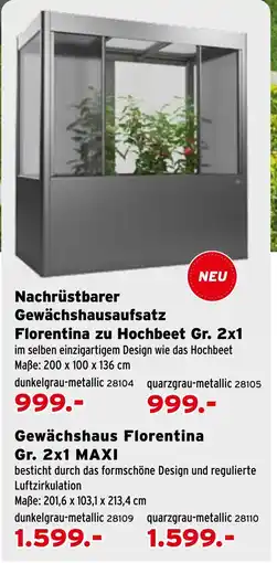 Salzburger Lagerhaus Gewächshaus Florentina Gr. 2x1 MAXI Angebot