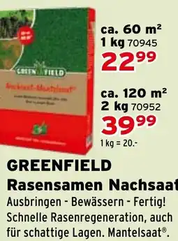 Salzburger Lagerhaus GREENFIELD Rasensamen Nachsaat Angebot