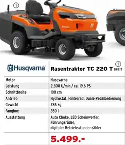 Salzburger Lagerhaus Husqvarna Rasentraktor TC 220 T Angebot