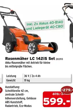 Salzburger Lagerhaus Rasenmäher LC 142iS Set Angebot