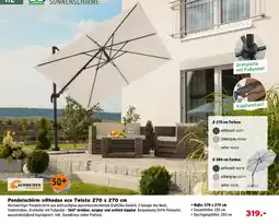 Salzburger Lagerhaus Pendelschirm Rhodos eco Twist 270 x 270 cm Angebot