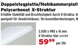 Salzburger Lagerhaus Doppelstegplatte/Hohlkammerplatte Polycarbonat X-Struktur Angebot