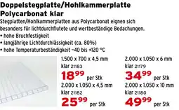 Salzburger Lagerhaus Doppelstegplatte/Hohlkammerplatte Polycarbonat klar Angebot