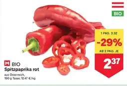 MPreis BIO Spitzpaprika rot Angebot
