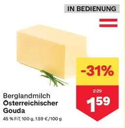 MPreis Berglandmilch Österreichischer Gouda Angebot