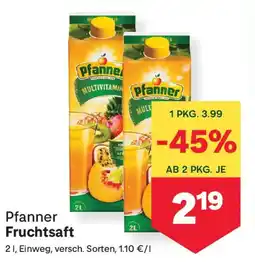 MPreis Pfanner Fruchtsaft Angebot