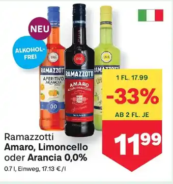 MPreis Ramazzotti amaro, limoncello oder arancia 0,0% Angebot