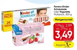 Eurospar Ferrero Kinder Schokolade oder Yogurette Angebot