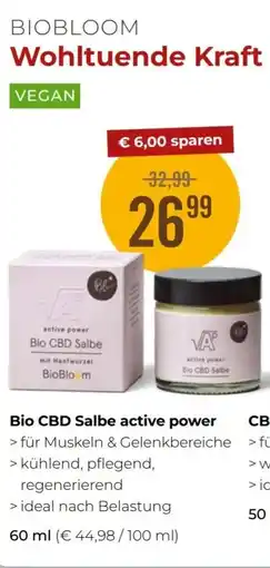 Martin Reformstark Biobloom bio cbd salbe active power Angebot