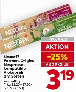 Billa Nescafé Farmers Origins Nespresso- Angebot
