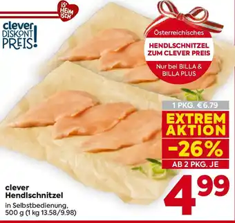 Billa Clever hendlschnitzel Angebot