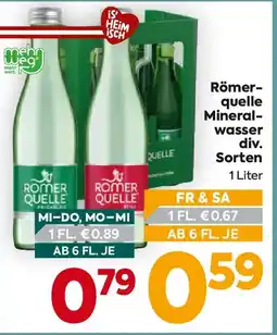 Billa Römer- quelle Mineral- wasser div. Sorten Angebot