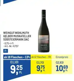 Metro WEINGUT WOHLMUTH GELBER MUSKATELLER SÜDSTEIERMARK DAC Angebot