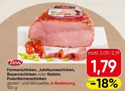 Spar Farmerschinken, Jubiläumsschinken, Bauernschinken oder Radatz Putenfarmerschinken Angebot