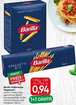 Spar Barilla Italienische Teigwaren Angebot