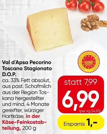 Spar Val d'Apsa Pecorino Toscano Stagionato D.O.P. Angebot