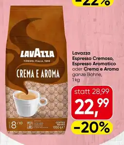 Spar LAVAZZA Espresso Cremoso, Espresso Aromatico oder Crema e Aroma ganze Bohne, Angebot
