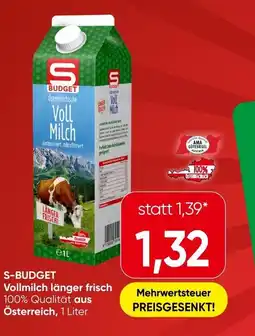 Spar S BUDGET Vollmilch länger frisch Angebot