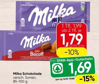 Spar Milka Schokolade Angebot