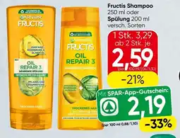 Spar Fructis Shampoo oder Spülung Angebot