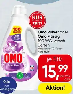 Spar Omo Pulver oder Omo Flüssig Angebot