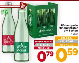 Billa Römerquelle Mineralwasser div. Sorten Angebot