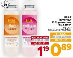 Billa BILLA immer gut Collagenwasser div. Sorten Angebot