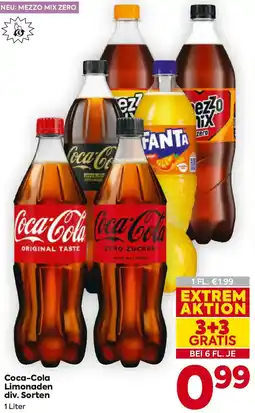 Billa Coca-Cola Limonaden div. Sorten Angebot
