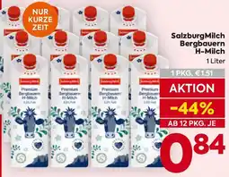 Billa Salzburg Milch Bergbauern H-Milch Angebot