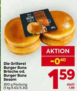 Billa Die Grillerei Burger Buns Brioche od. Burger Buns Sesam Angebot