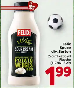 Billa FELIX Sauce div. Sorten Angebot
