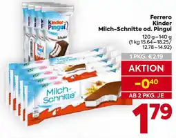 Billa Ferrero kinder milch-schnitte od. pingui Angebot