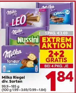 Billa Milka Riegel div. Sorten Angebot
