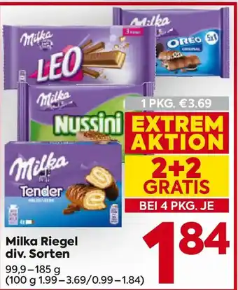 Milka Riegel div. Sorten